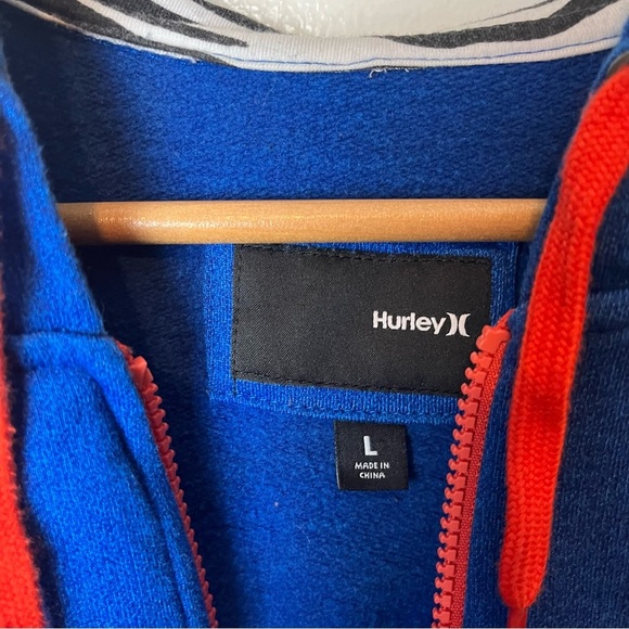 Hurley Signature Rat Yeah Buddy Blue Red Full Zip Hoodie Sweatshirt Men’s Large - Picture 3 of 9